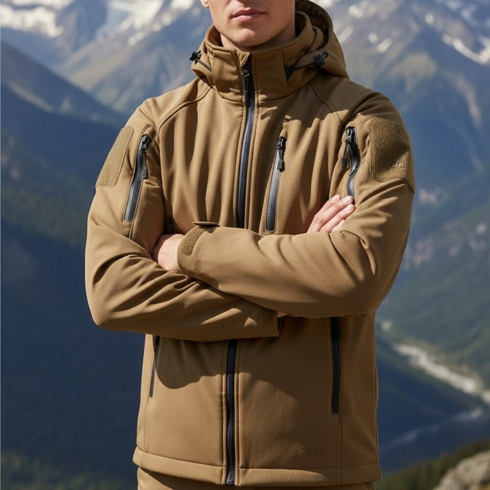 Men’s Tactical Jacket 8 Pockets Winter Water Resistant Softshell Hiking 2XL